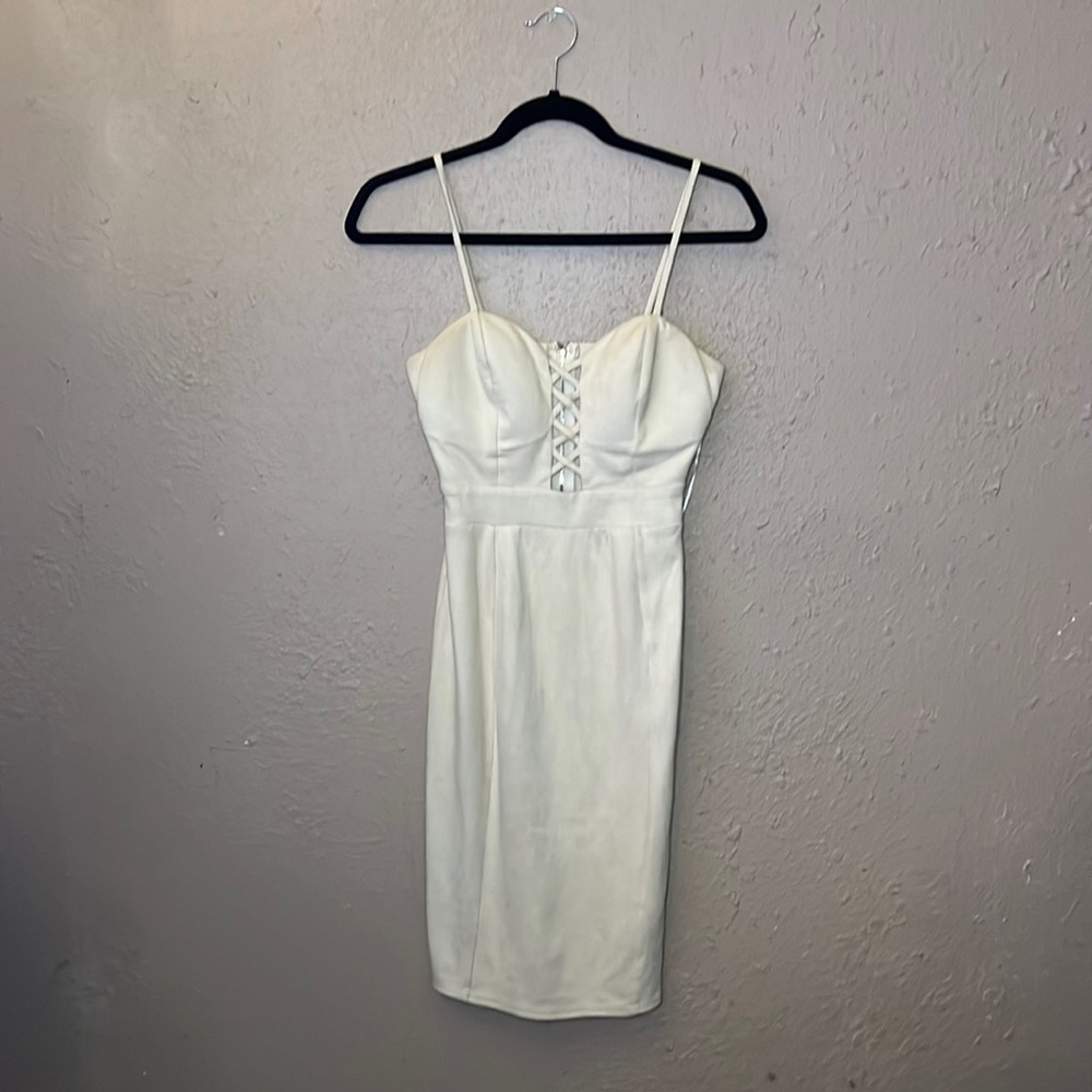 Windsor Beige Suede Dress in size small